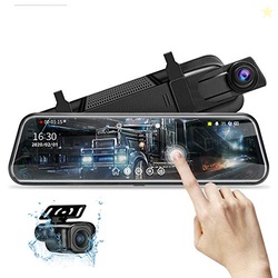 10'' Mirror Dash Cam Night Vision 1080P FHD Full Touch Screen Front an