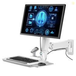 Mount Plus MED02 Medical Wall Mount Workstation with Folding Keyboard 