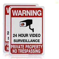 Sheenwang 2-Pack Private Property No Trespassing Sign, video surveilla