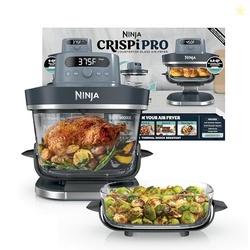 Ninja Crispi Pro 6-in-1 Glass Air Fryer | With Nontoxic, 6qt & 2.5qt C