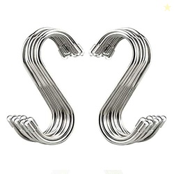 Evob 20 Pack 3.4" S Shaped Hooks Stainless Steel Metal Hangers Hanging