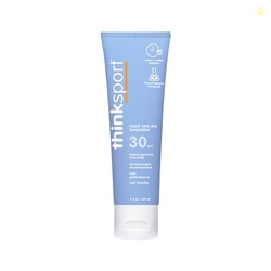 Thinksport SPF 30 Sport Sunscreen, 3oz  Clear Zinc Oxide, Water-Resist