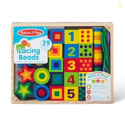 Melissa & Doug Deluxe Wooden Lacing Beads - Educational Activity with 