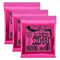 Ernie Ball 2223 Nickel Super Slinky Pink Electric Guitar Strings 3 Pac