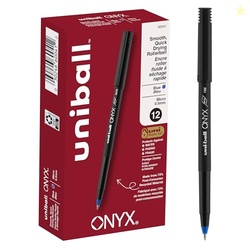 Onyx Roller Ball Stick Dye-Based Pen, Blue Ink, Micro, Dozen