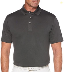 PGA TOUR Men's Airflux Short Sleeve Solid Golf Polo-Shirts, Asphalt, X