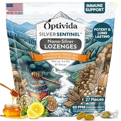 OPTIVIDA Nano Colloidal Silver Lozenges 60 PPM - Organic Cough Drops f