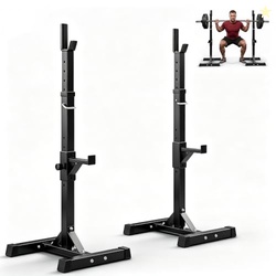JupiterForce Adjustable Squat Rack Stands Pair of Sturdy Steel Bench P