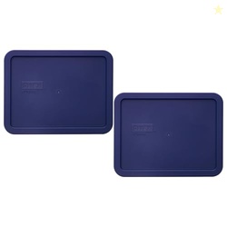 Pyrex 7211-PC 6 Cup Blue Food Storage Replacement Lid (2-Pack) - Made 