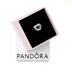 PANDORA Beaded Open Heart Charm - Romantic Heart Jewelry Gift with Gif