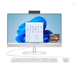 HP 24 inch All-in-One Desktop PC, FHD Display, AMD Ryzen 5 7520U, 8 GB