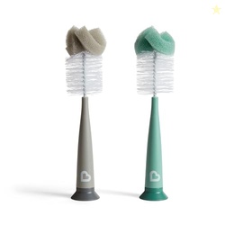Munchkin Sponge Bottle Brush, Grey/Sage, 2 Count (Pack of 1)