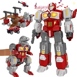 MIEBELY Magnetic Dinosaur Robot Transforming Toys, 3-in-1 Magnet-Assem