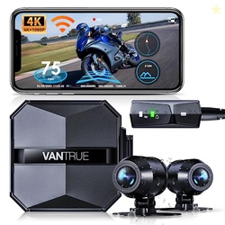 Vantrue F1 Motorcycle 4K Dash Cam Front and Rear, 4K + 1080P Motorcycl