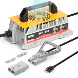 CMTOOL 24V 30A Forklift Battery Charger, 1250W Smart 7-Stage Trickle C