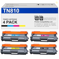 TN810 TN810XL Toner Cartridge 4 Pack Replacement for Brother TN810 TN8
