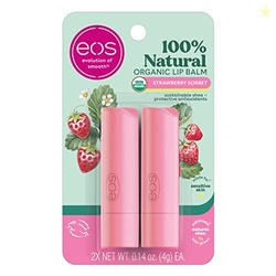 eos 100% Natural & Organic Lip Balm Sticks - Strawberry Sorbet, All-Da