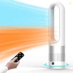 Bladeless Tower Fan, 1400W Space Heater & 40W Cooler Fan Combo with Re