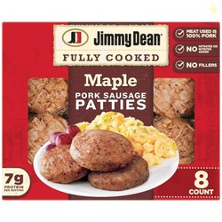 Jimmy Dean, Fully Cooked Maple Pork Sausage Patties, 8 count