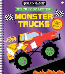 Brain Games - Sticker by Letter: Monster Trucks: Includes 1 Foil Stick