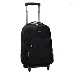 Rockland Double Handle 17" Rolling Backpack, Black
