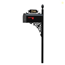 ADDRESSES OF DISTINCTION Oak Mailbox & Post Kit  Black Mailbox System 