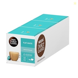 NESCAF DOLCE GUSTO Flat White Coffee Pods, 16 Capsules (Pack of 3 - To