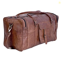 21 Inch Vintage Leather Duffel Travel Gym Sports Overnight Weekend Duf