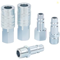 HOOTSUM 1/2 Air Hose Fittings Set, High Flow 2PCS I/M Industrial Type 