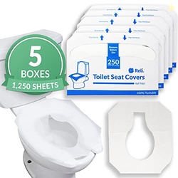 Reli. Toilet Seat Covers (1250 Pcs, 5 Packs of 250) | Disposable Toile