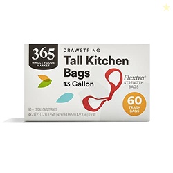365 by Whole Foods Market, Flextra Strength Drawstring Tall Kitchen Tr