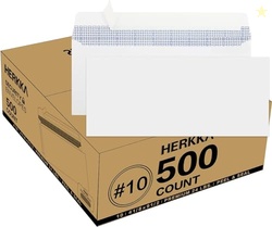HERKKA #10 Security Self-Seal Envelopes, No.10 Windowless Bussiness En