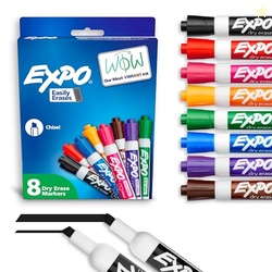 EXPO Dry Erase Markers, Low Odor Ink, Chisel Tip, 8 Count - Whiteboard