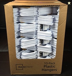 Lot 100 Mainstays Plastic Tubular Slotted White Adult Clothing Clothes