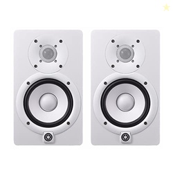 YAMAHA HS5 W 5-Inch Powered Studio Monitor (White, 2-Pack) Bundle (2 I