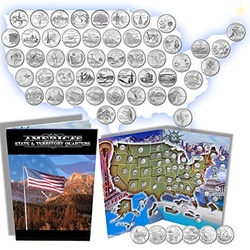 Complete 50 Uncirculated State (99-08) Quarter Collection Set + 6 Terr