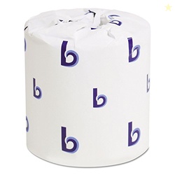 Boardwalk 6145 Bathroom Tissue, Standard, 2-Ply, White, 4 X 3 Sheet, 5