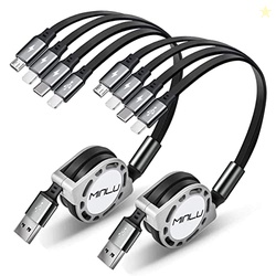 MINLU Multi Charging Cable 4A, 2Pack 4Ft Retractable Multi Fast Charge