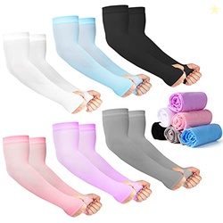 12 Pairs Sun Protection Sleeves UV Cooling Arm Men Women Sports with T