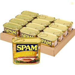 SPAM Oven Roasted Turkey, Canned Meat, 12 oz Can, (12 Pack)