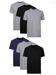 Hanes Mens Cotton, Moisture-wicking Crew Tee Undershirts, Multi-packs,