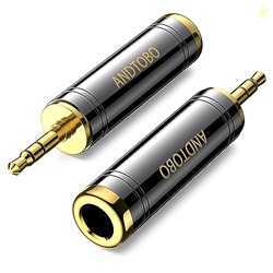 ANDTOBO 1/4'' to 3.5 mm Stereo Pure Copper Headphone Adapter, 3.5 mm(1