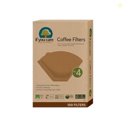 If You Care Coffee Filters No. 4  Unbleached, Chlorine-Free Paper Filt