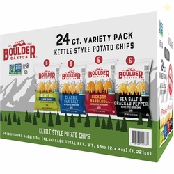 Boulder Canyon Kettle Style Potato Chips Variety Pack, 24 Count, Assor