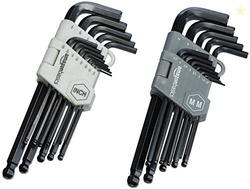 Amazon Basics Hex Key Allen Wrench, Long Arm, Ball End, Metric and Sta