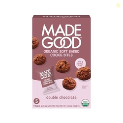 MadeGood Double Chocolate Soft-Baked Cookies, 0.85oz Each, Organic Sna