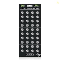 POWEROWL High Capacity LR41 Batteries 40 Pack, AG3 L736 392 384 192 Pr