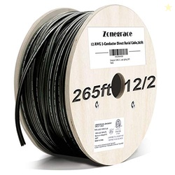 Zonegrace 12AWG 2-Conductor 12/2 Direct Burial Wire for Low Voltage La