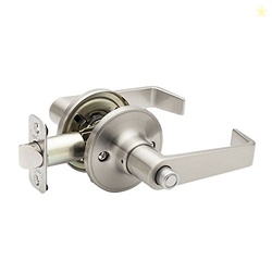 Copper Creek Avery Privacy Lever, Satin Nickel, Push Button Lock for B