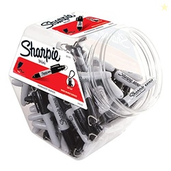 Sharpie Permanent Mini Markers, Fine Point, Black, 72 Count - Pocket S